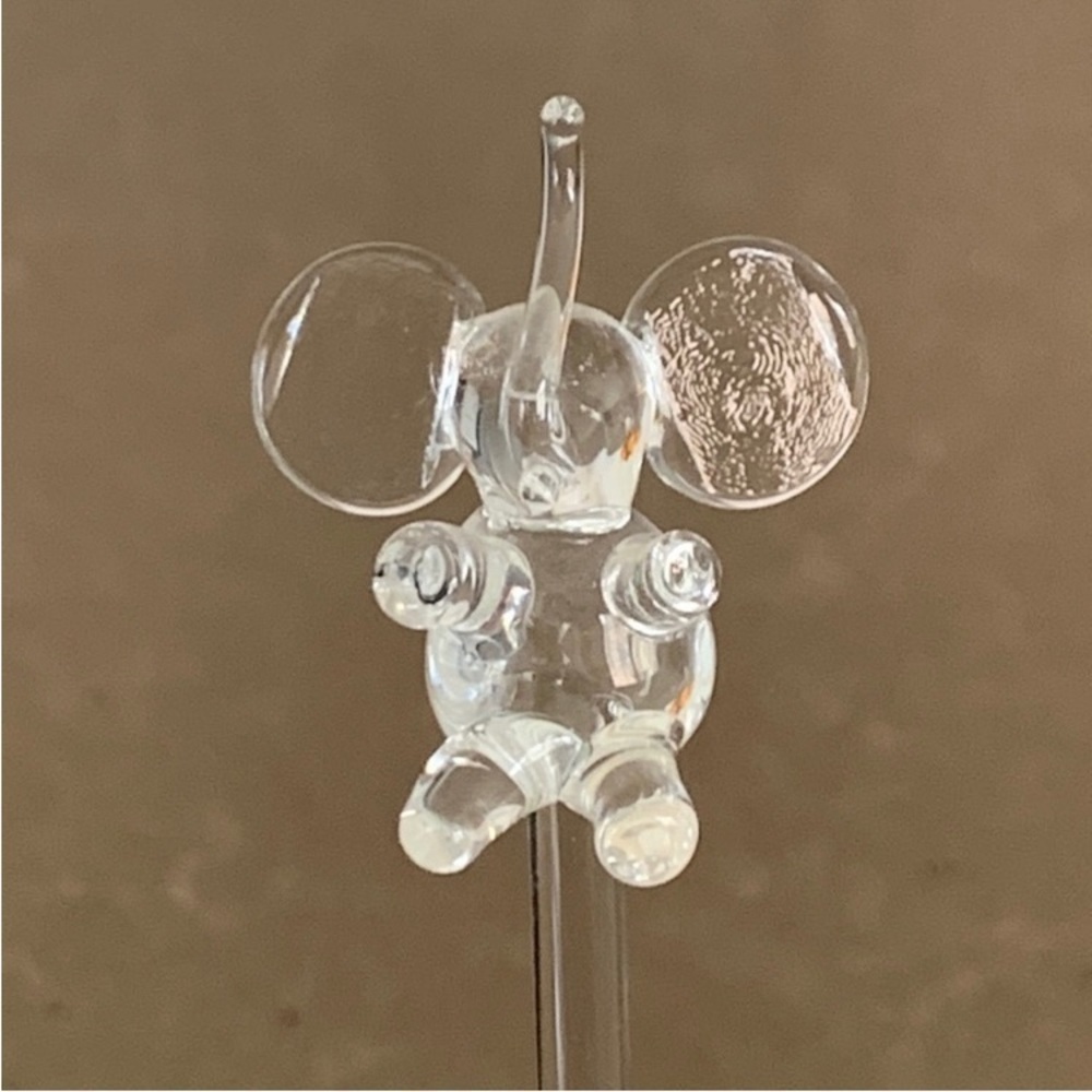 NWOT Vtg Princess House Crystal Glass Elephant Swizzle Stick Stirrer